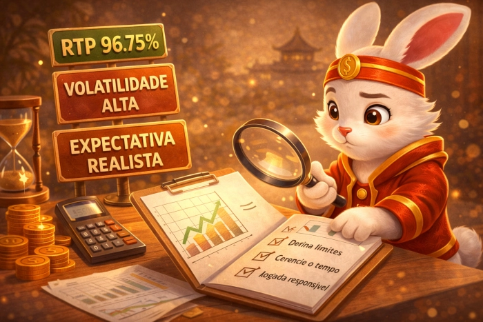 Ilustração sobre análise, RTP e expectativa realista no Fortune Rabbit