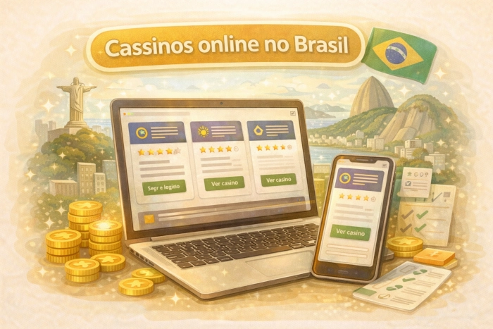 Ilustração sobre comparação de cassinos online no Brasil