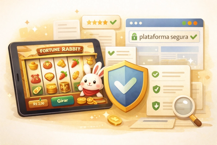Ilustração sobre segurança ao jogar Fortune Rabbit online